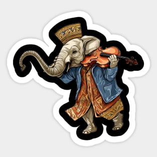 Elephant playing violin Sticker